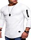 preiswerte Long Sleeve-Herren T Shirt langarmshirt Rundhalsausschnitt Glatt Casual Übergröße Zip Langarm Bekleidung Baumwolle Muskel Wesentlich