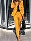 abordables Two Piece Sets-Mujer traje de oficina Conjuntos de pantalones Negocios Azul Piscina Amarillo Trabajo Plano Cuello Camisero S M L XL XXL