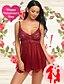 cheap Super Sale-Women&#039;s Mesh Lace Bow Babydoll &amp; Slips Sexy Lingerie Sexy Nightwear POLY Spandex Floral Jacquard Solid Colored Black / Purple / Wine S M L / Spring &amp; Summer / Fall &amp; Winter