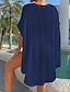 abordables Cover-Ups-Vestido playa mujer negro   protección UV   elegante   nueva colección
