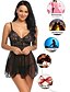cheap Super Sale-Women&#039;s Mesh Lace Bow Babydoll &amp; Slips Sexy Lingerie Sexy Nightwear POLY Spandex Floral Jacquard Solid Colored Black / Purple / Wine S M L / Spring &amp; Summer / Fall &amp; Winter