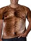 cheap Men&#039;s Tees &amp; Tank Tops-Hairy Chest Mens 3D Shirt For Party | Brown Summer Cotton | Men&#039;S Tee Hary Belly Graphic Orangutan Round Neck Camel 3D Print Plus Size Daily Vacation Short Sleeve Fashion Clothing Apparel