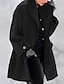 economico Women&#039;s Coats &amp; Jackets-Per donna Cappotto Ufficio Da giorno Informale Inverno Autunno Lungo Cappotto Tenere al caldo Essenziale Semplice Classico Giacca Manica lunga Tinta unica Con tasche Oversize Blu Viola Cammello
