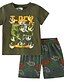 cheap Boys&#039; Clothing Sets-Kids Boys T-shirt &amp; Shorts Clothing Set Short Sleeve 2 Pieces Army Green Print Dinosaur Letter Animal Indoor Outdoor Cotton Regular Casual Daily 2-8 Years / Spring / Summer