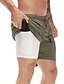 cheap Pants-Men&#039;s Active Basic 2 in 1 Drawstring Fake two piece Shorts Short Pants Sports Activewear Solid Colored Mid Waist Army Green Black Gray Khaki Green M L XL XXL XXXL