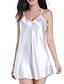 cheap Sleep &amp; Lounge-Women&#039;s 1 pc Pajamas Nightgown Satin Simple Comfort Pure Color Imitated Silk Home Daily Bed V Wire Breathable Gift Sleeveless Basic Spring Summer Green White