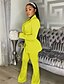 cheap Two Piece Sets-Women&#039;s Blazer Office Suit Pants Sets Solid Color Black White Yellow Long Sleeve Office Work Business Basic Shirt Collar Regular Fit Fall &amp; Winter