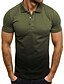 baratos Camisetas Masculinas-Homens Camiseta Bloco de cor Henley Média Primavera Verão Verde Branco Preto Azul Cinzento
