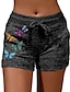 cheap Shorts-Women&#039;s Shorts Normal Cotton Blend Animal Black Gray Athleisure Mid Waist Short Casual Weekend Summer Spring &amp;  Fall