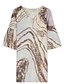 abordables Robes Casual-Femme Mini robe Robe t-shirt Robe Droite Bleu Dorée Impression de marbre Manches 3/4 Eté Printemps A Volants Vacances Col V Ample Vacances 2023 S M L XL XXL XXXL