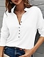 economico Super Sale-Spring Women&#039;s Solid Color V Neck Button Top Shirt