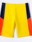 cheap Boys&#039; Swimwear-Kids Boys Two Piece Swimwear Swimsuit Drawstring Patchwork Swimwear Short Sleeves Print Color Block Blue Gold Yellow Active Outdoor Beach Bathing Suits 4-13 Years / Spring / Summer