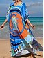 baratos Cover-Ups-Mulheres Roupa de Banho Cobertura Beach Top Vestido de praia Normal roupa de banho Abstrato Geométrico Proteção UV Trajes de banho modestos Estampado Verde Branco Preto Azul Roxo Decote em V-wire