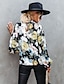 cheap Tops &amp; Blouses-Women&#039;s Blouse Shirt Floral Theme Floral Round Neck Print Casual Tops Lantern Sleeve White / 3D Print
