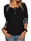 abordables Super Sale-Women&#039;s Striped Print Button Long Sleeve Casual T Shirt