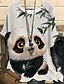 preiswerte Best Selling Plus Size-Damen Übergröße Oberteile Bluse Hemd Panda Tier Halbe Ärmel Bedruckt Vintage Strassenmode Rundhalsausschnitt Baumwoll-Spandex-Trikot Täglich Sport Frühling Sommer Weiß