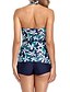 abordables Tankini-Maillots de Bain Tankini 2 pièces Maillot de bain Femme Dos ouvert Imprimé Grossesse Fleur Plonger Licou Maillots de bain Vacances Mode nouveau / Moderne / Soutien-gorge Rembourré