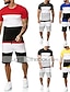 preiswerte Hoodies-Herren T-Shirt Anzüge Trainingsanzug Tennishemd Shorts und T-Shirt-Set einstellen Kurzarm 2 teilig Bekleidung Baumwolle Sport Designer Brautkleider schlicht
