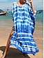 economico Cover-Ups-Per donna Costumi da bagno Prendisole Top da spiaggia Abito da spiaggia Normale Costume da bagno Astratto Geometrico Protezione UV Costumi da bagno modesti Stampe Verde Bianco Nero Blu Viola Spacco a