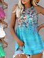 abordables Shoes &amp; Accessories-Femme Gilet Basique Imprimer du quotidien Multicolore Sans Manches Licou Printemps &amp; Automne Standard Vert Bleu Blanche Violet Gris foncé
