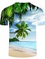 cheap Men&#039;s Socks-Summer Mens Graphic Shirt Tee Coconut Tree Palm Leaf Sea Crew Neck B D 3D Print Casual Holiday Short Sleeve Clothing Apparel Tropical Hawaiian Slim Island White Cotton