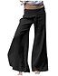 abordables Pants-Mujer Perneras anchas Pantalones Timbre Azul Piscina Blanco Negro Básico Moderno Media cintura Hasta el Tobillo Color sólido Ligero S M L XL XXL / Holgado