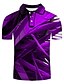 baratos Camisetas Masculinas-Homens Camiseta Polo Camisa de tênis Camisa de golfe Geométrica Colarinho Aberto para a Lateral Amarelo Vermelho Azul Marinha Roxo Laranja Impressão 3D Casual Diário Manga Curta Impressão 3D Imprimir