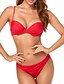 abordables Bikinis-Mujer Bañadores Bikini 2 piezas Normal Traje de baño Color puro 2 Piezas Frunce Espalda Abierta Verde Claro Azul cielo Rojo Escote en V Aro Acolchado Trajes de baño Vacaciones Sensual nuevo / Moderno