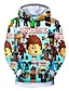 billige T-shirts &amp; Trøjer til Drenge-Børn Drenge Hattetrøje Langærmet 3D-udskrivning Tegneserie Grøn Blå Grå Børn Toppe Basale Sej Efterår Forår Skole Regulær 2-13 år