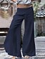 abordables Pants-Femme Ample Pantalon L&#039;éxtremité inferieur de la cloche Bleu Blanche Noir basique Chic et moderne Taille médiale Cheville Couleur Pleine Poids Léger S M L XL XXL