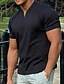 cheap Short Sleeve-Men's Casual V Neck Plain Sports T shirt