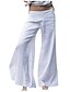 abordables Pants-Femme Ample Pantalon L&#039;éxtremité inferieur de la cloche Bleu Blanche Noir basique Chic et moderne Taille médiale Cheville Couleur Pleine Poids Léger S M L XL XXL