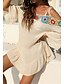 cheap Cover-Ups-Women&#039;s Swimwear Cover Up Beach Dress Normal Swimsuit Flower UV Protection Ruffle Hole White Black Beige Strap Bathing Suits Stylish Vacation New / Sexy