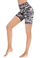 cheap Pants-Women&#039;s Casual / Sporty Athleisure Print Shorts Short Pants Stretchy Weekend Yoga Camouflage Leopard Mid Waist Tummy Control Butt Lift Slim Green Gray Yellow S M L XL