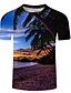 cheap Men&#039;s Socks-Summer Mens Graphic Shirt Tee Coconut Tree Palm Leaf Sea Crew Neck B D 3D Print Casual Holiday Short Sleeve Clothing Apparel Tropical Hawaiian Slim Island White Cotton