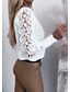 cheap Tops &amp; Blouses-Elegant Women&#039;s V Neck Lace Cut Out Blouse