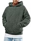 cheap Sale-men teddy bear hooded jacket fuzzy sherpa pullover hoodie fleece sweatshirts kangaroo pocket outwear army green s