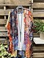 cheap Best Selling Plus Size-Women&#039;s Coat Casual Jacket Print Casual Boho Street Daily Going out Work Coat Regular Polyester Orange Red Open Front Spring Summer Open Front Regular Fit S M L XL 2XL