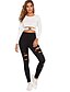 cheap Graphic Chic-Women&#039;s Chic &amp; Modern Sporty Hole Pants Stretchy Street Daily Solid Color Purple Black Red S M L XL