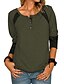 abordables Super Sale-Women&#039;s Striped Print Button Long Sleeve Casual T Shirt