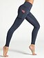 cheap Pants-Women&#039;s Basic Yoga Patchwork Jacquard Tights Leggings Plus Size Ankle-Length Pants Micro-elastic Fitness Gym Solid Colored Mid Waist Tummy Control 4 Way Stretch Skinny Black Dark Gray Navy Blue XS S