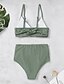 cheap Bikinis-Women&#039;s Bikini 2 Piece Swimsuit High Waist Wrap Solid Color Leopard Mei Hong Snake skin Purple Gray Swimwear Bathing Suits New Casual Sexy / Padded Bras / Beach