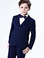 cheap Boys&#039; Clothing Sets-Kids Boys Suit &amp; Blazer Clothing Set Long Sleeve 5 Pieces Black Navy Blue Bow Solid Color Formal Birthday Formal Gentle 3-12 Years / Fall / Winter / Spring
