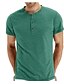 cheap Men&#039;s-Men&#039;s Henley Shirt Round Neck Solid Color Green White Black Blue Gray Short Sleeve Outdoor Daily Tops Cotton Blend Fashion Simple Comfortable / Machine wash / Micro-elastic