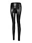 cheap Leggings-Women&#039;s Skinny Leggings Full Length PU Faux Leather Stretchy High Waist Fashion Glamour Party Leisure Sports Black Gold S M
