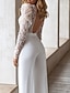 cheap Women&#039;s Jumpsuits-Women&#039;s Jumpsuit Backless Beaded Solid Color Simple Sexy Crew Neck Elegant Party Wedding Straight Regular Fit Long Sleeve  Summer