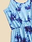 baratos Roupas Iguais Kit Família-Mamãe e eu Vestidos Casual Floral Tintura Tie Dye Leopardo Imprimir Azul Preto Rosa Longo Sem Manga Diário Roupas Combinando / Verão / Doce