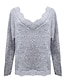 cheap Women&#039;s Sweaters-Women&#039;s Pullover Sweater Jumper Knit Knitted V Neck Solid Color Home Daily Stylish Basic Essential Fall Winter Green Gray S M L / Acrylic / Long Sleeve / Casual / Going out / Loose