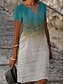 cheap Casual Dresses-Women&#039;s Midi Dress Casual Dress Shift Dress Black Yellow Pink Floral Short Sleeve Summer Spring Print Stylish V Neck Vacation 2023 S M L XL XXL 3XL