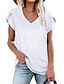 abordables Tee-shirt-Femme Bloc de couleur Croix Plein Eté Standard